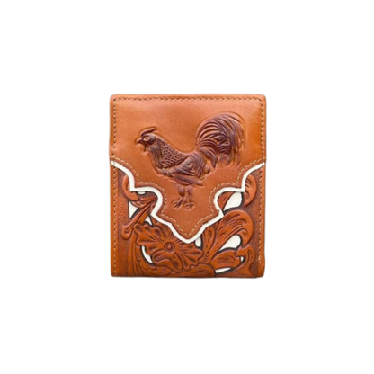 Top Notch Men's Light Brown Rooster Bi-Fold Wallet