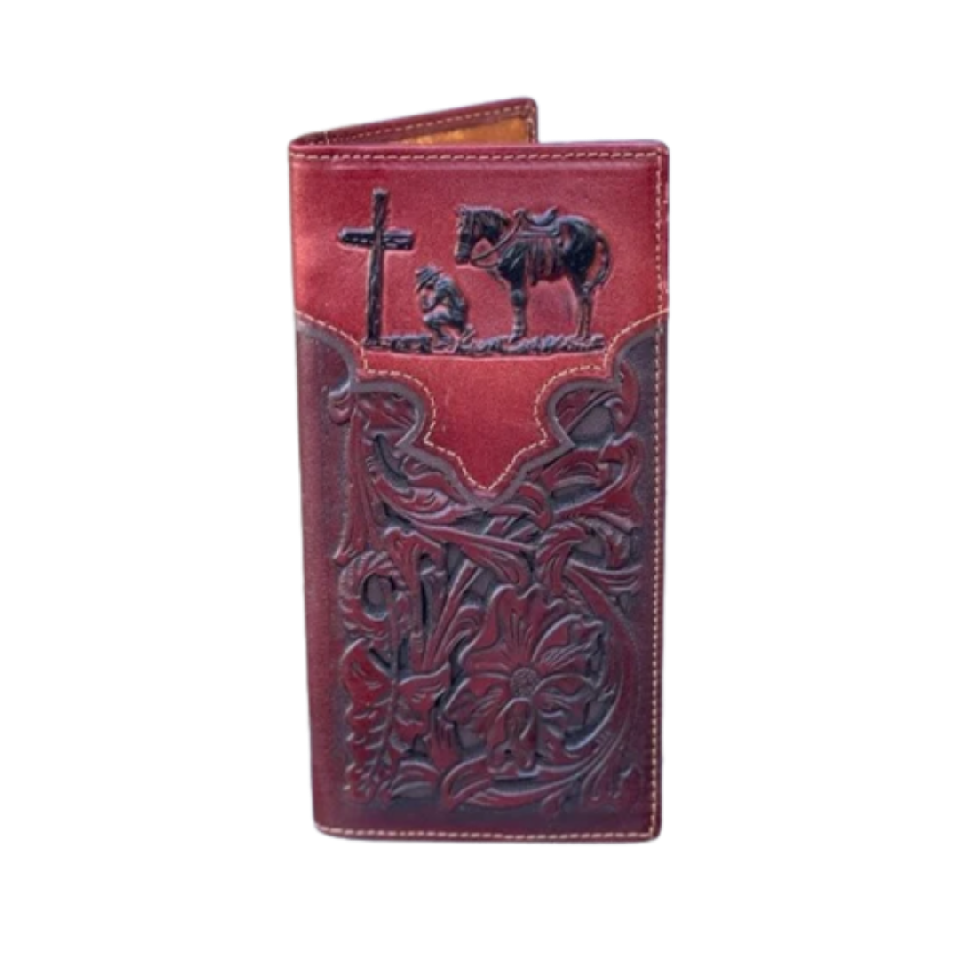 Top Notch Men's Brown Praying Cowboy Wallet
