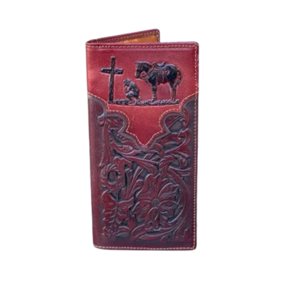 Top Notch Men's Brown Praying Cowboy Wallet