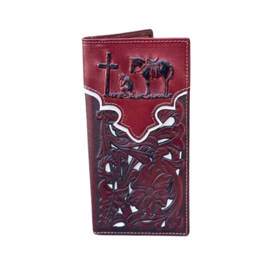 Top Notch Men's Brown Praying Cowboy Wallet
