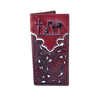Top Notch Men's Brown Praying Cowboy Wallet