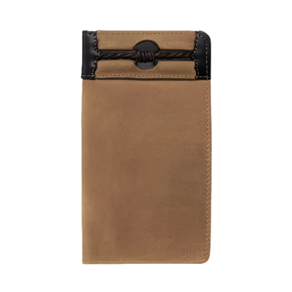 Leegin Men's Cooper Leather Fenced Checkbook Brown Wallet