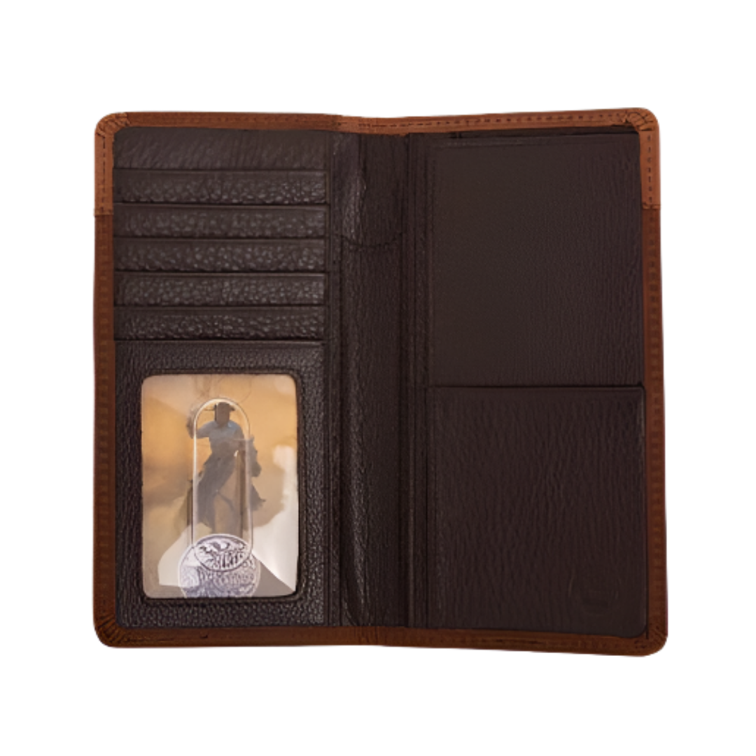 Leegin Men's Cooper Leather Fenced Checkbook Brown Wallet