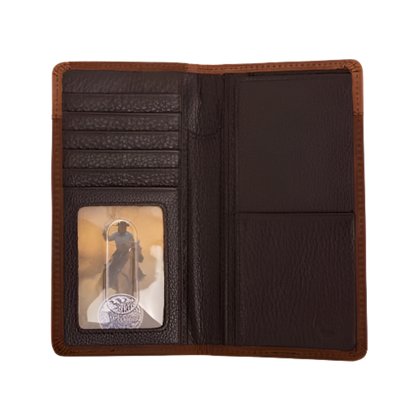 Leegin Men's Cooper Leather Fenced Checkbook Brown Wallet