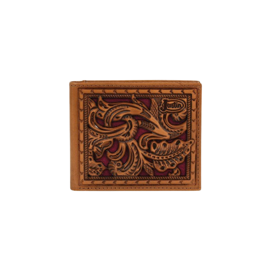 Justin Men's Bi Fold Leather Detailed Brown Wallet