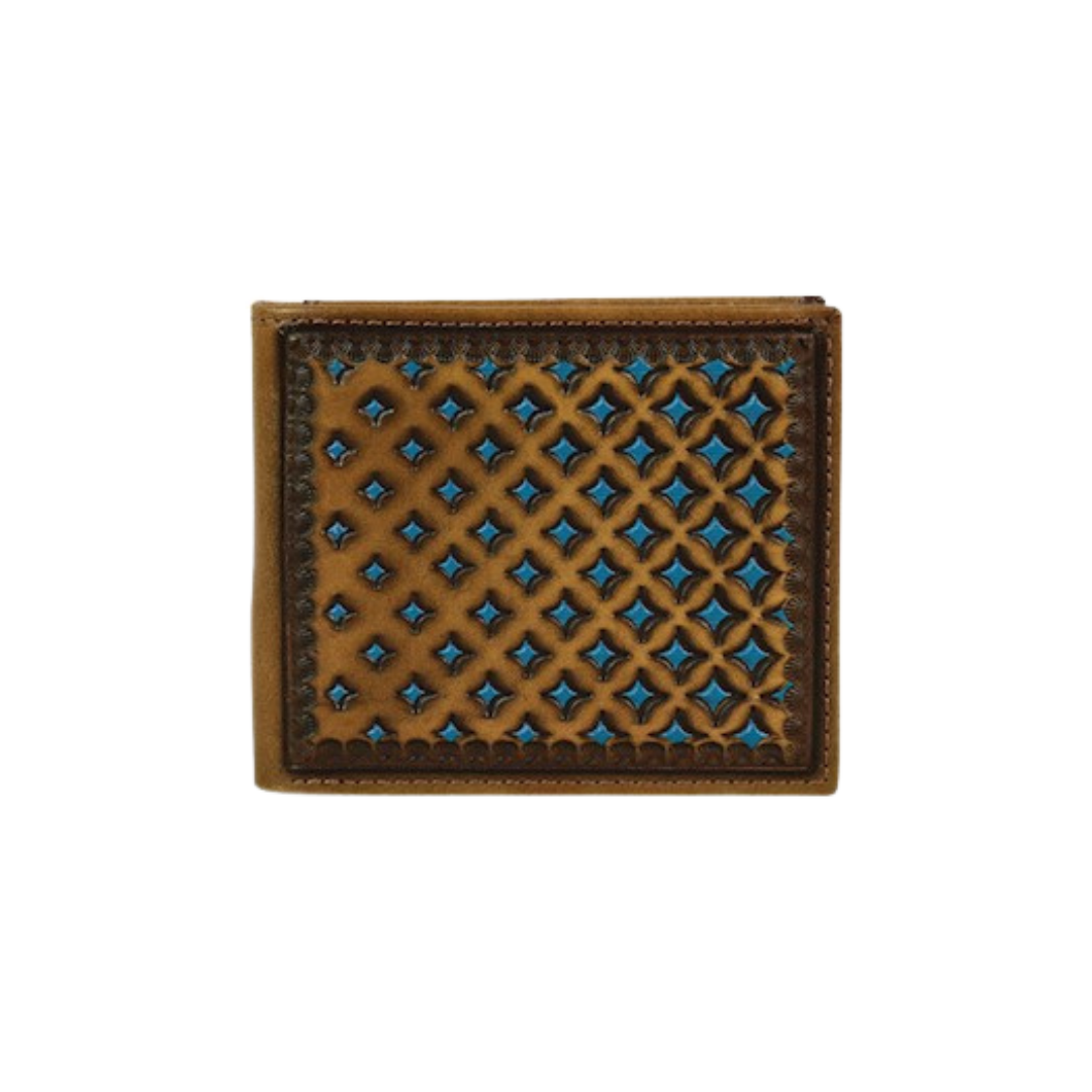 Justin Men's Back Pocket Bifold Diamond Brown Wallet