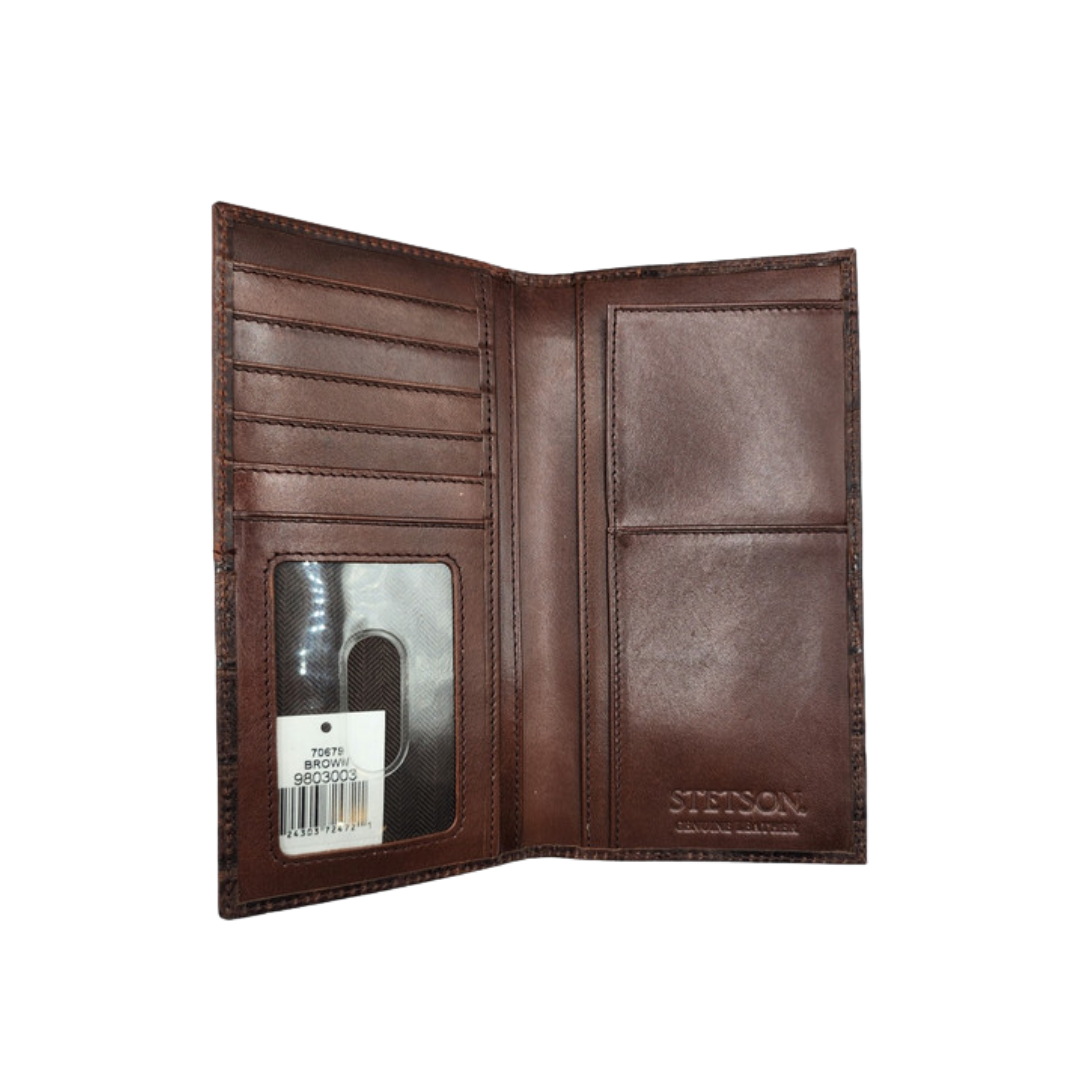 Stetson Men's Floral Emboss Brown Wallet