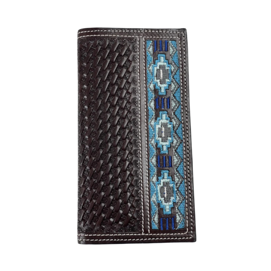 Ranger Belt Men's Aztec Woven Checkbook Chocolate Wallet