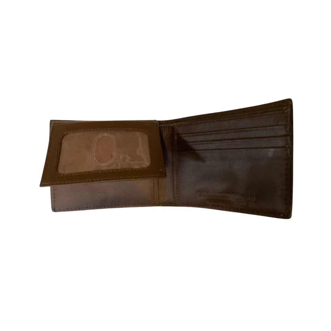 Western Fashion Men's Ranger Belt Brown Basketweave Wallet