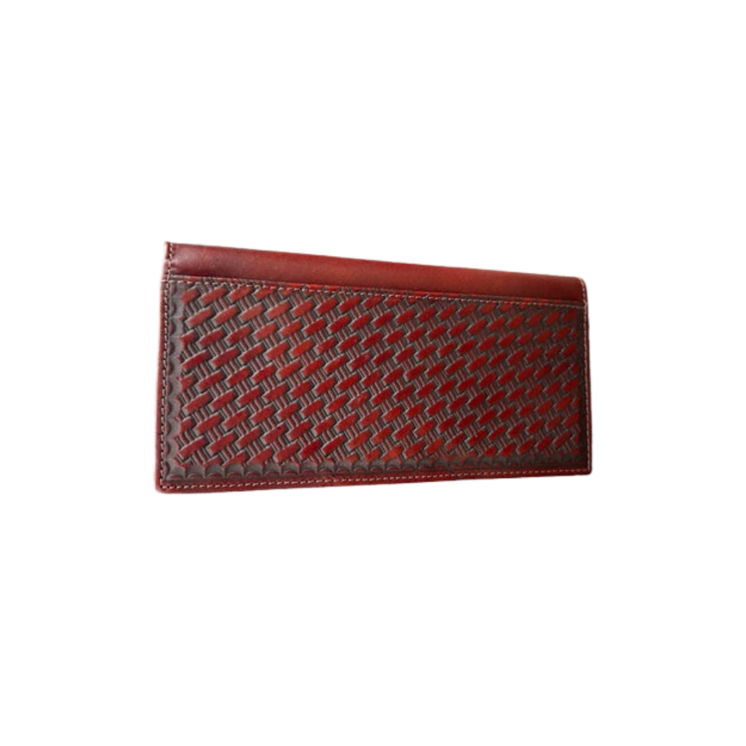 Top Notch Men's Basketweave Leather Brown Wallet