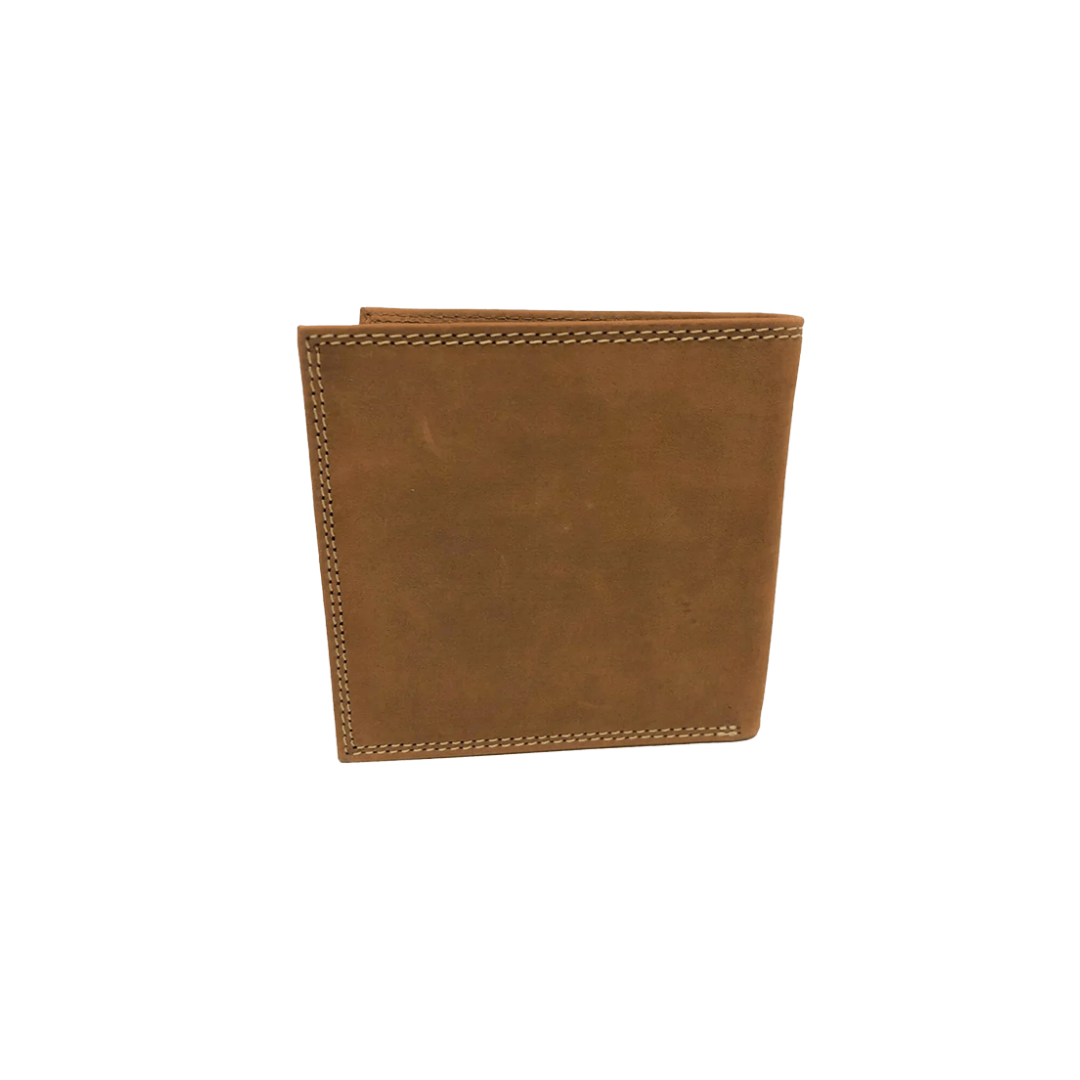 Ariat Men's Embossed Logo Leather Bifold Brown Wallet