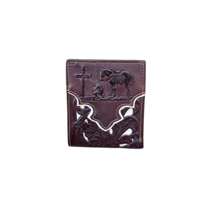 Top Noch Men's Coffee Prayaing Cowboy Beige Wallet