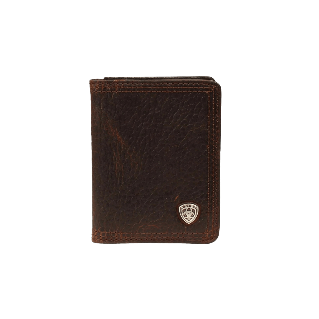 Ariat Men's Bifold Offset Logo Brown Wallet