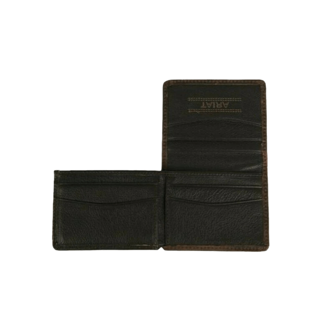 Ariat Men's Bifold Offset Logo Brown Wallet
