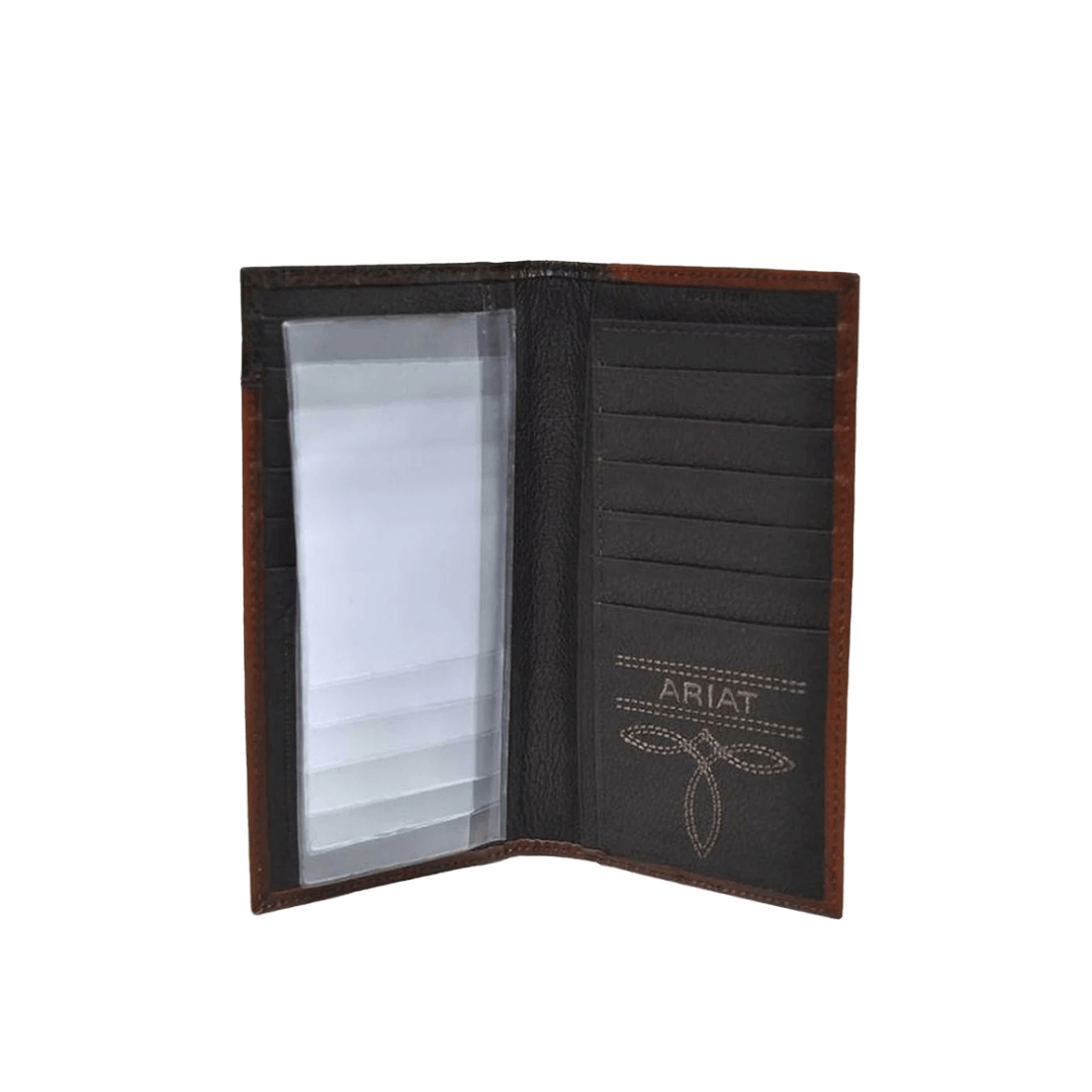 Ariat Men's Floral Rodeo Brown Checkbook Cover