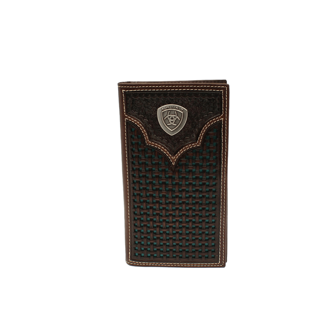 Ariat Men's Rodeo Leather Dark Brown Wallet