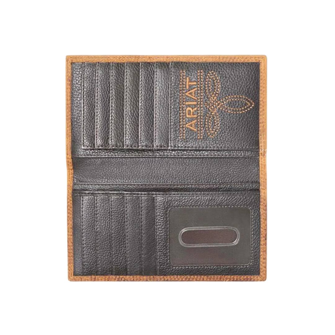 Ariat Men's Calf Hair Rodeo Brown Wallet
