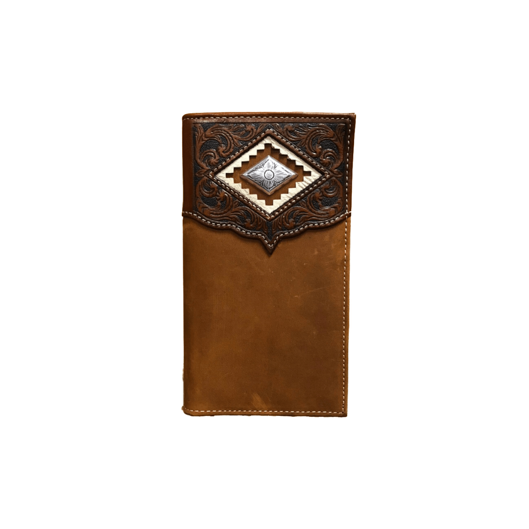 Ariat Men's Diamond Concho Rodeo One Brown Wallet