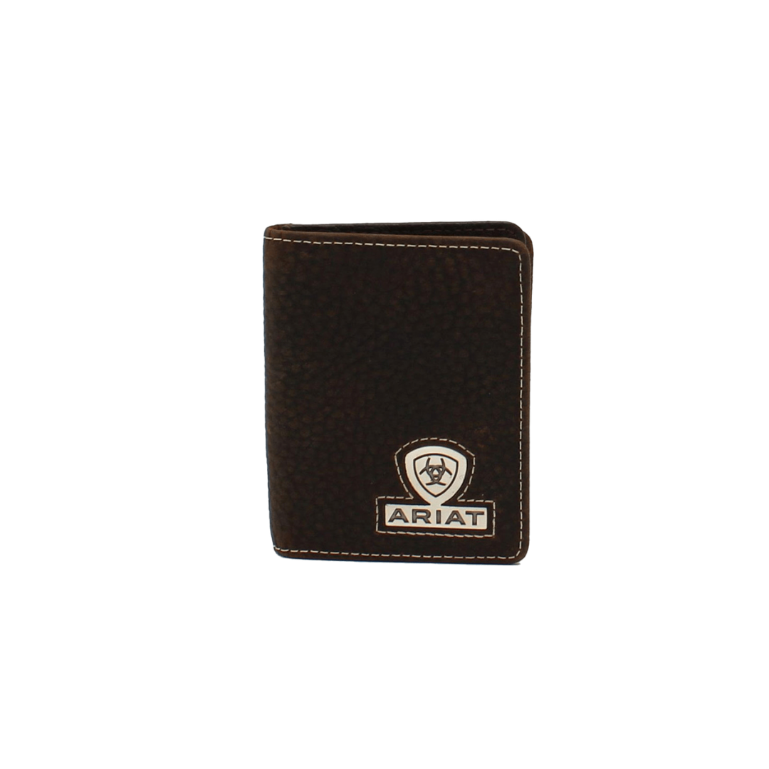 Ariat Men's Bifold Concho Logo Rowdy Brown Wallet