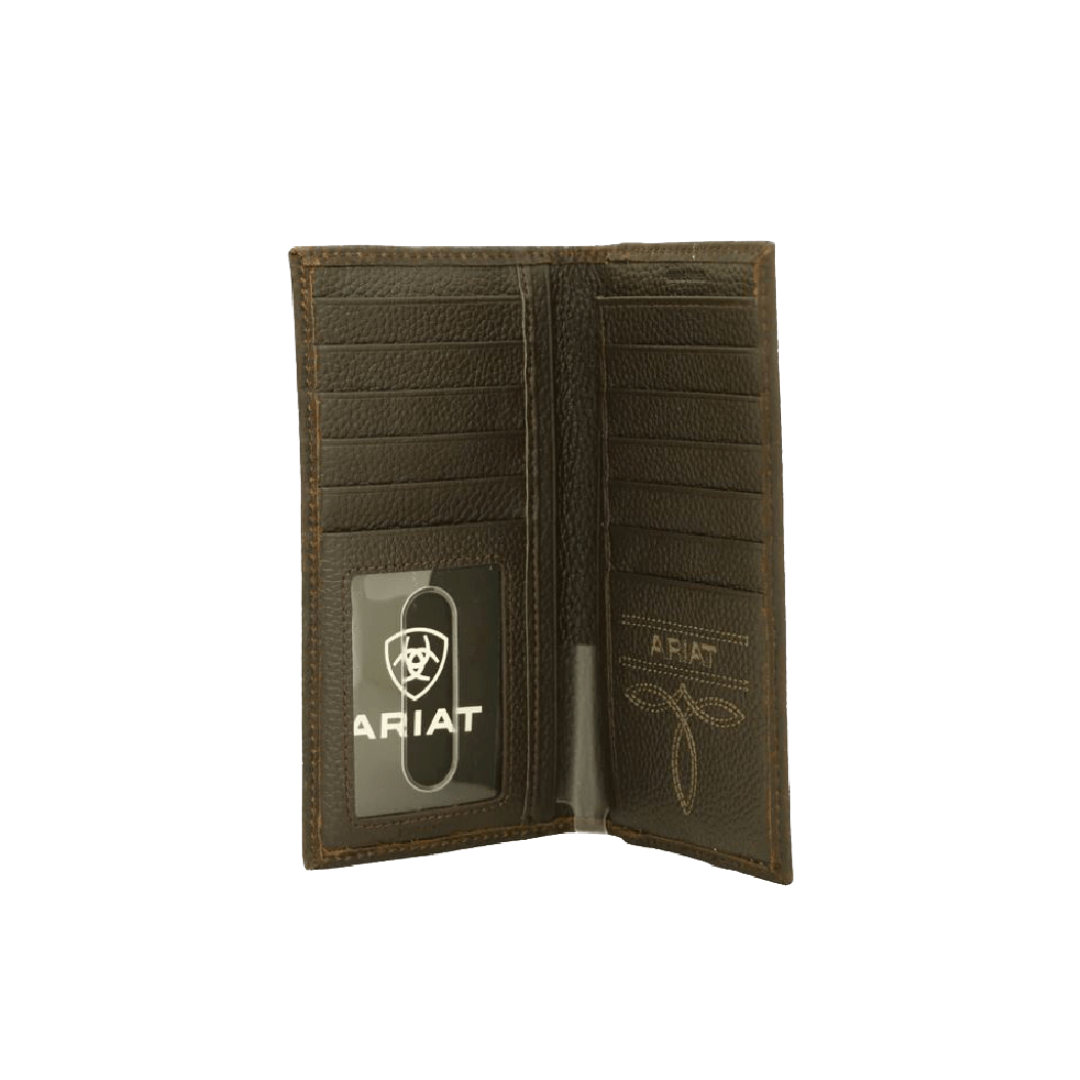 Ariat Men's Mexican Flag Logo Rowdy Rodeo Brown Wallet