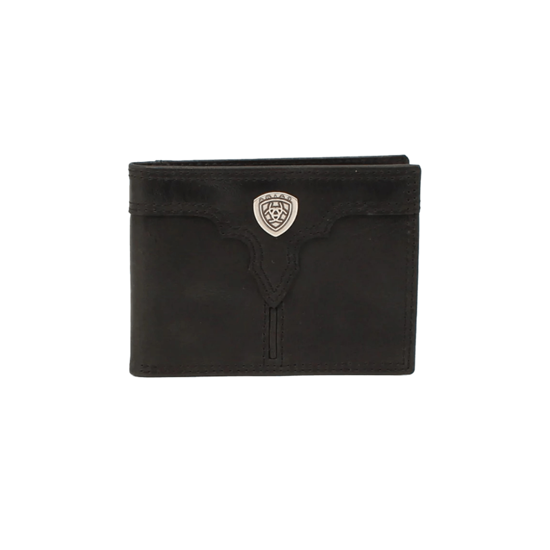 Ariat Men's Removable Passcase Bifold Black Wallet