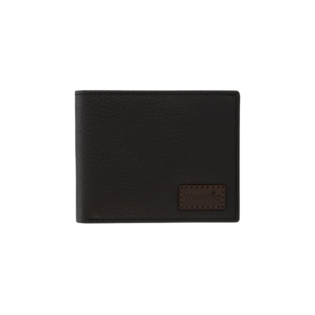 Wrangler Men's Bifold Solid Black Wallet