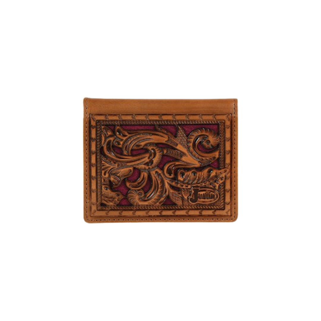 Shop Justin Men's Front Pocket Bifold Inlay Maroon Wallet