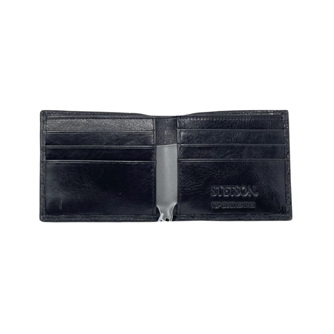 Stetson Men's Croc Bifold Black Wallet