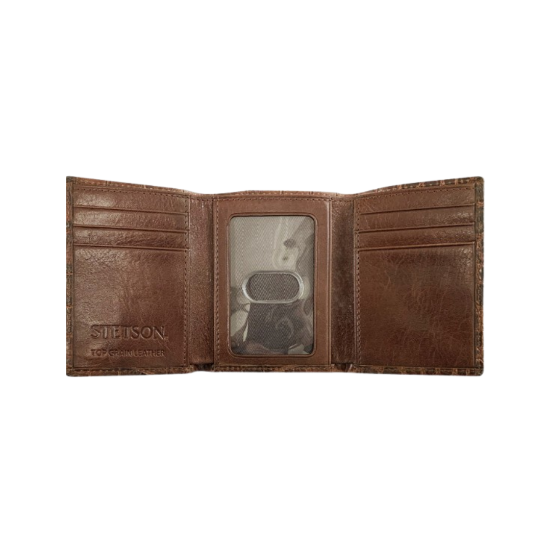 Stetson Men's Crocodile Brown Wallet