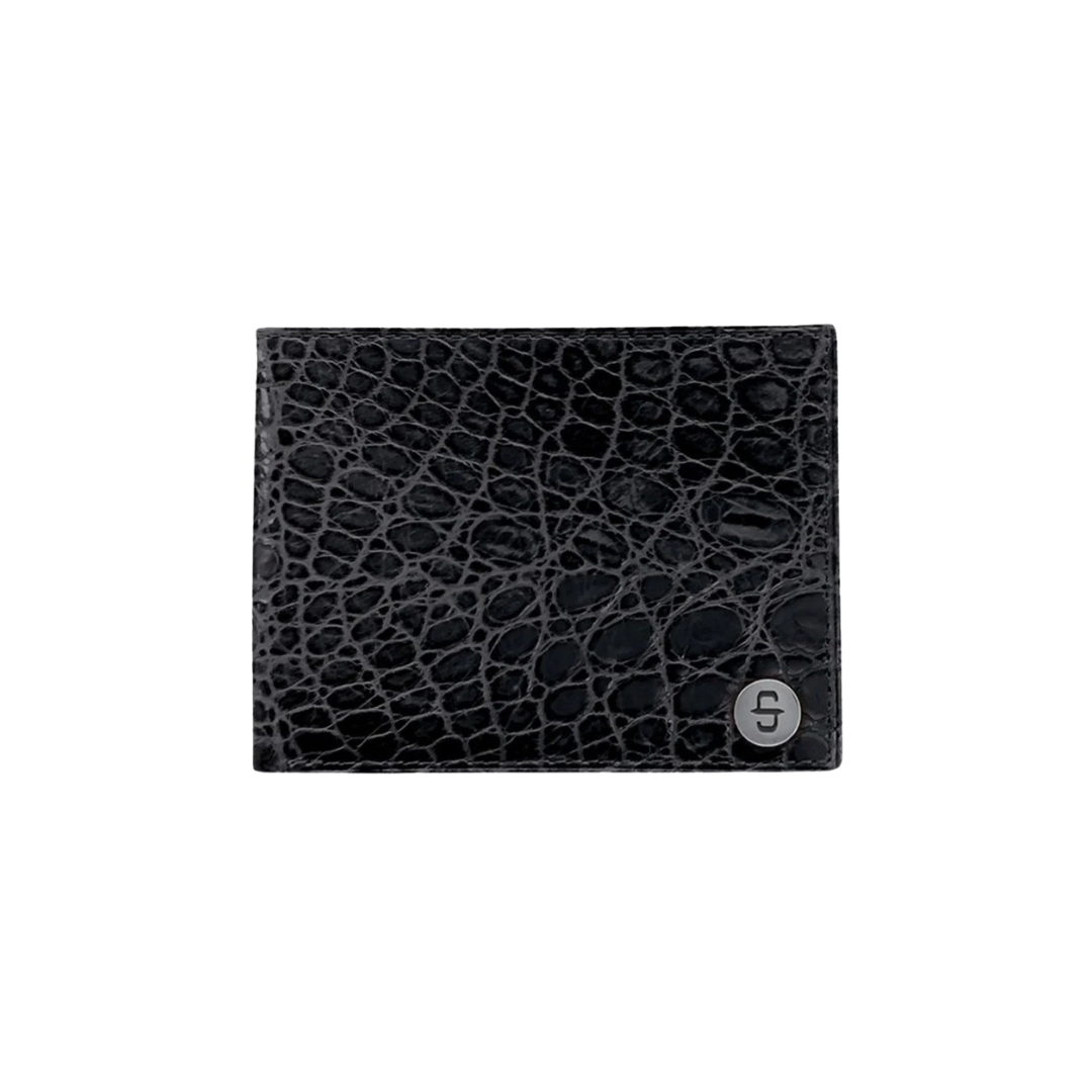 Stetson Men's Croc Bifold Black Wallet