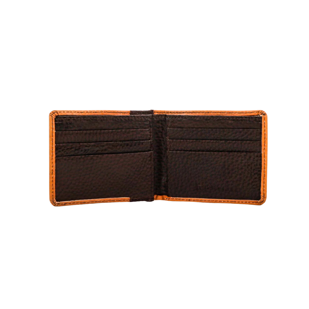 Hooey Men's Top Notch Bifold Ivory Leather Tan Brown Wallet