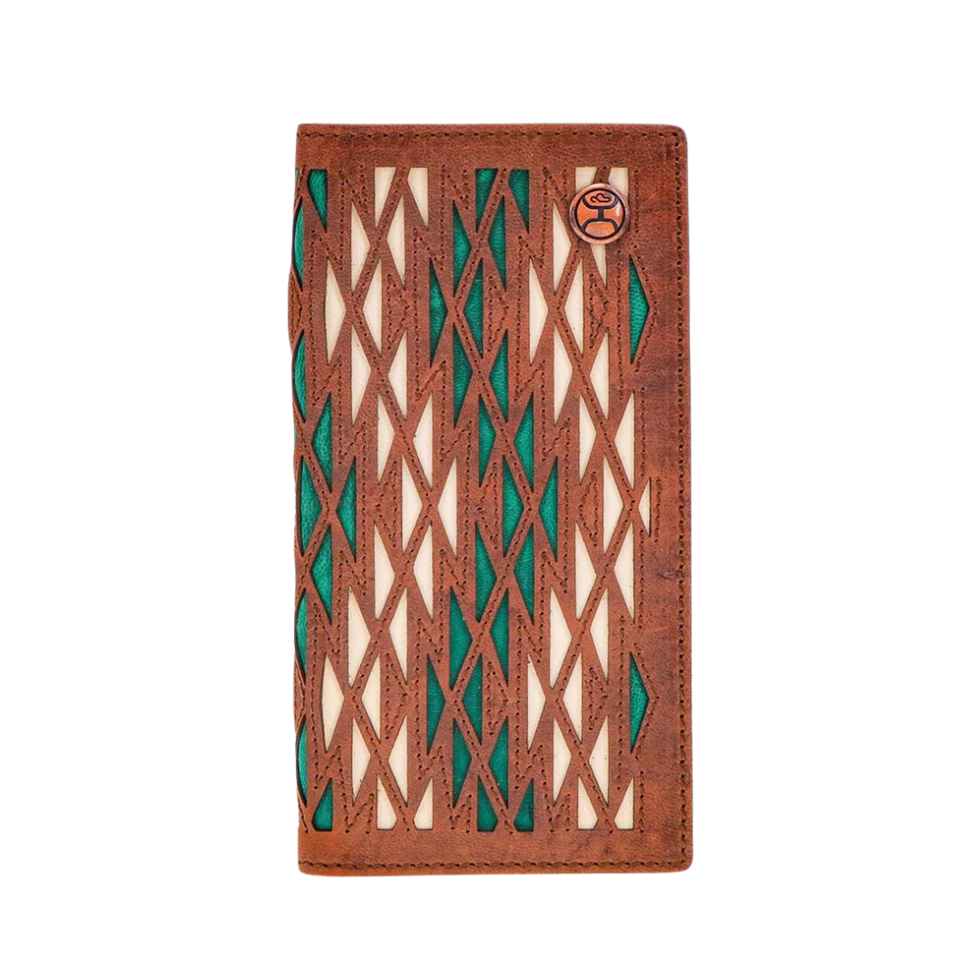 Hooey Men's Chapawee Rodeo Aztec  Brown Turquoise Wallet