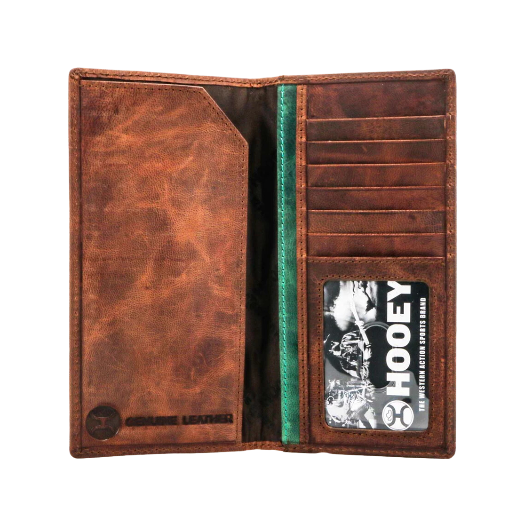 Hooey Men's Chapawee Rodeo Aztec  Brown Turquoise Wallet
