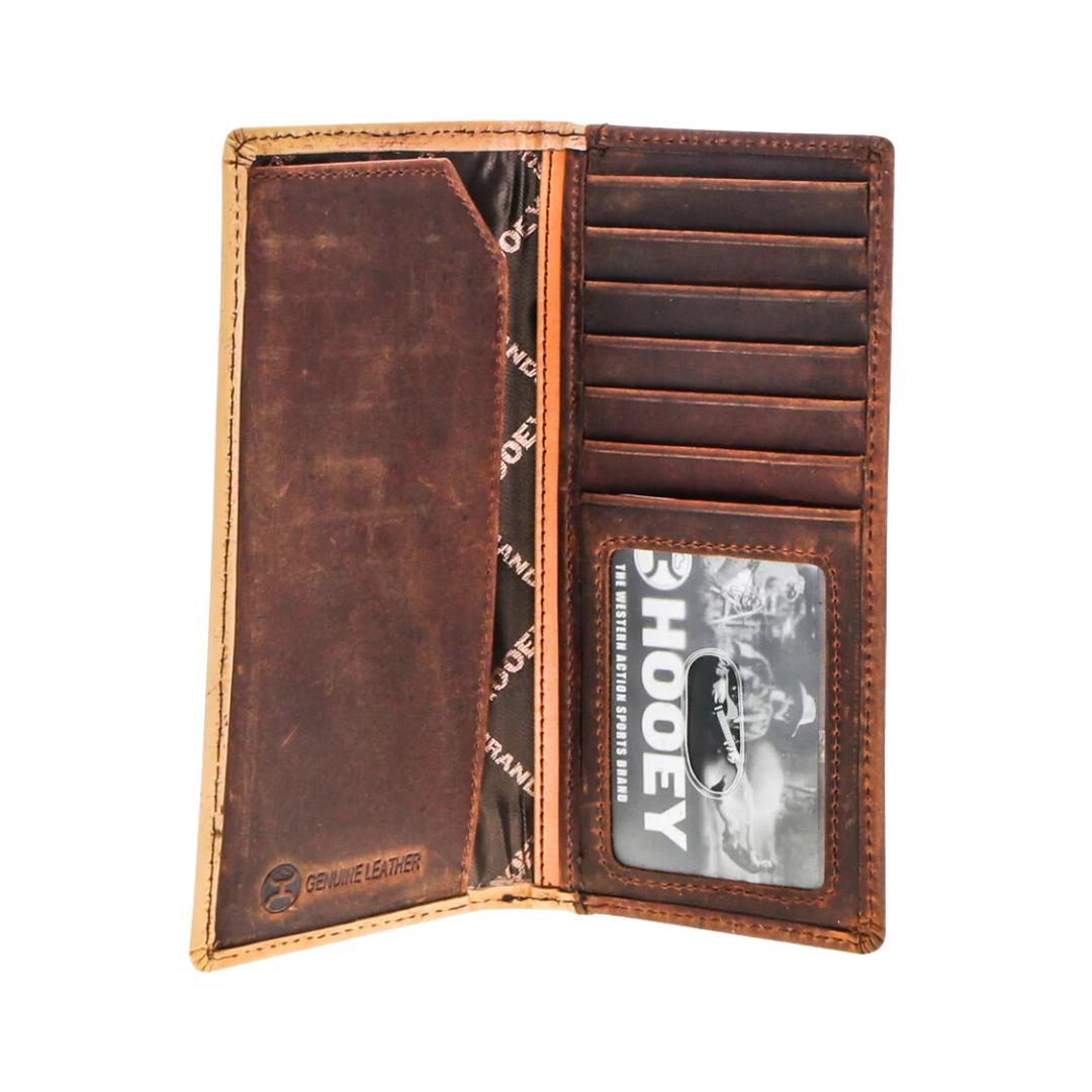 Hooey Men's Rodeo War Paint Hand Tooled Aztec Brown Tan Wallet