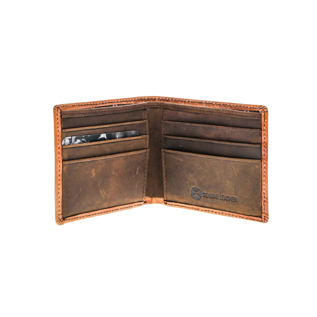 Hooey Men's Phoenix Bifold Leather Tan Turquoise Wallet