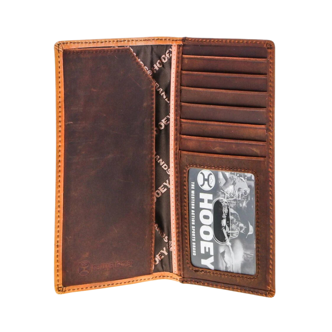 Hooey Men's Phoenix Rodeo Leather Tan Turquoise Wallet