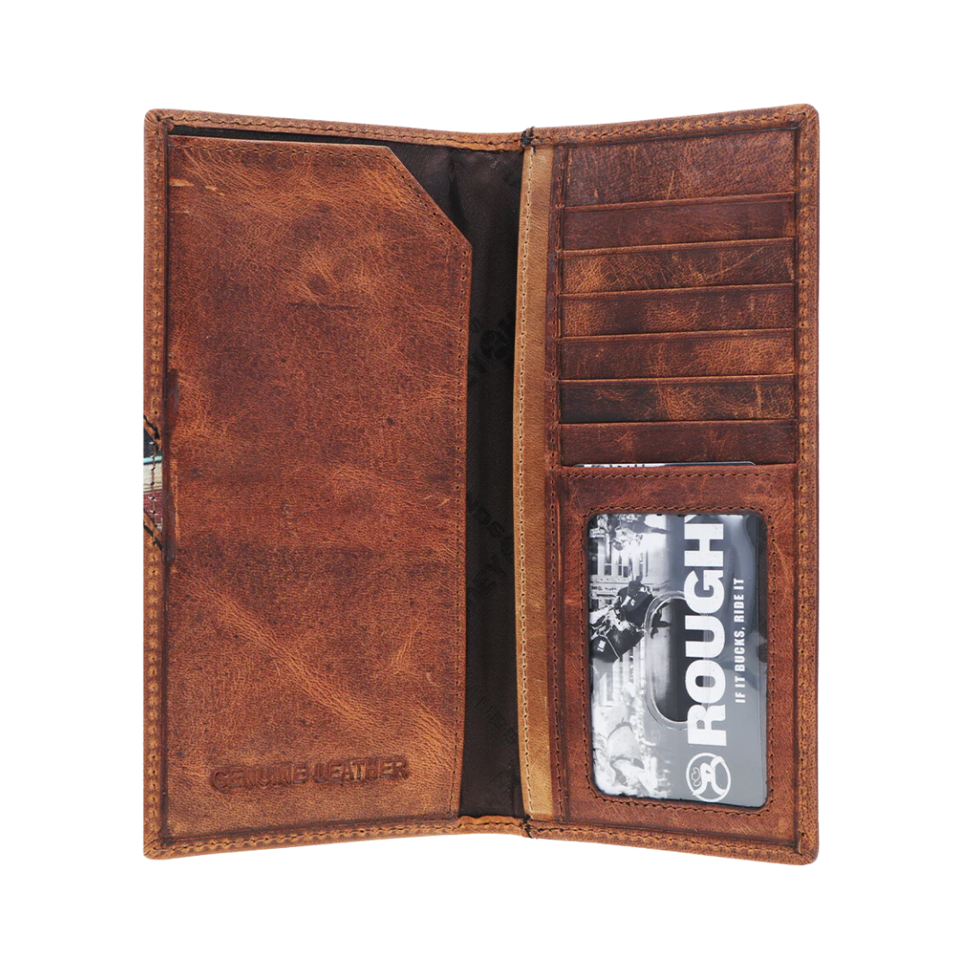 Hooey Men's Hawk Rodeo Navajo Serape Print Brown Wallet
