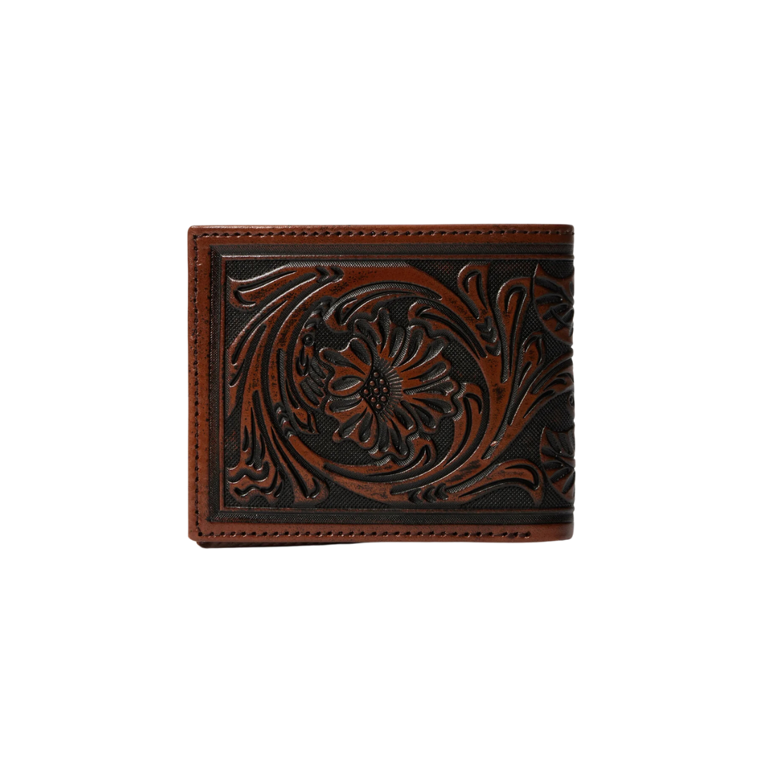 Gem Dandy Men's Tooled Bi Fold Brown Wallet