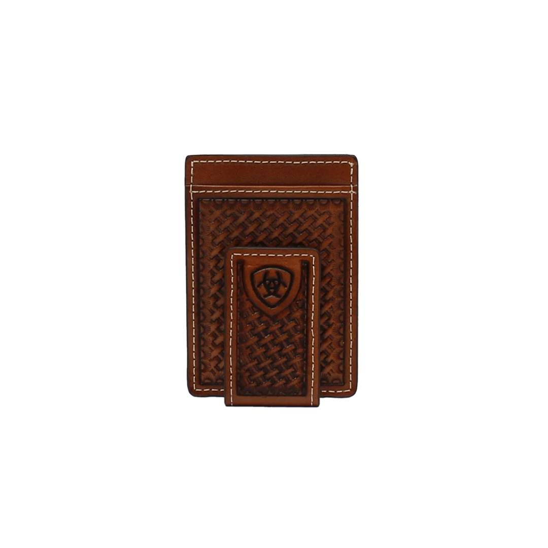 Ariat Men's Embroidered Brown Money Clip