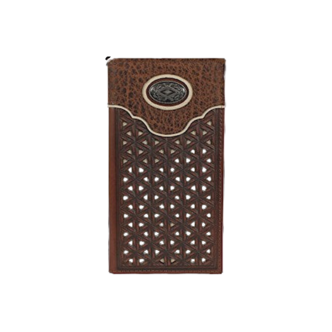 Justin Men's Rodeo Lattice Tooling Brown Wallet