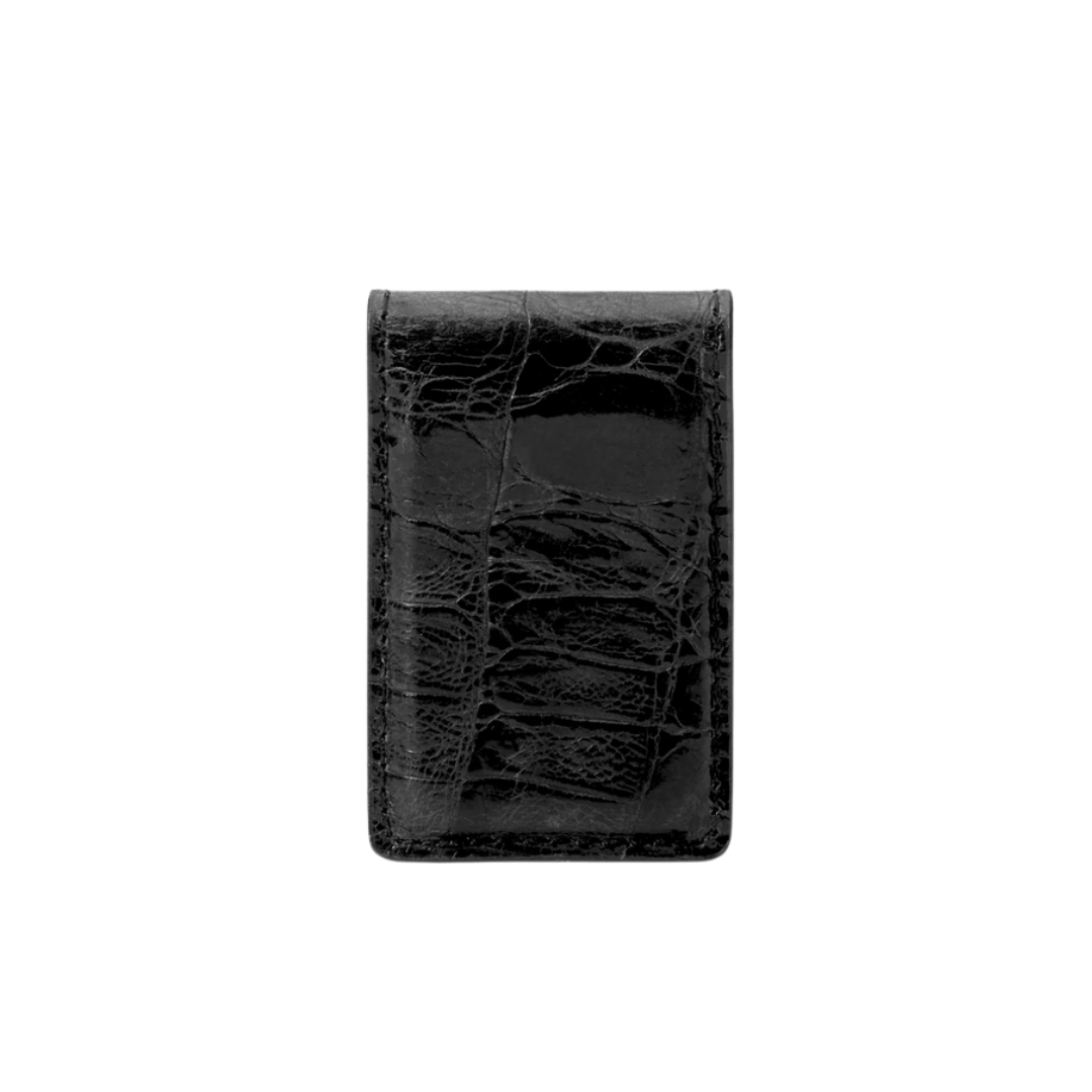 Stetson Men's Croco Embossed Black Money Clip