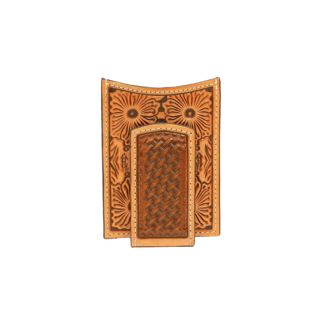 Ariat Men's Embossed Tan Money Clip