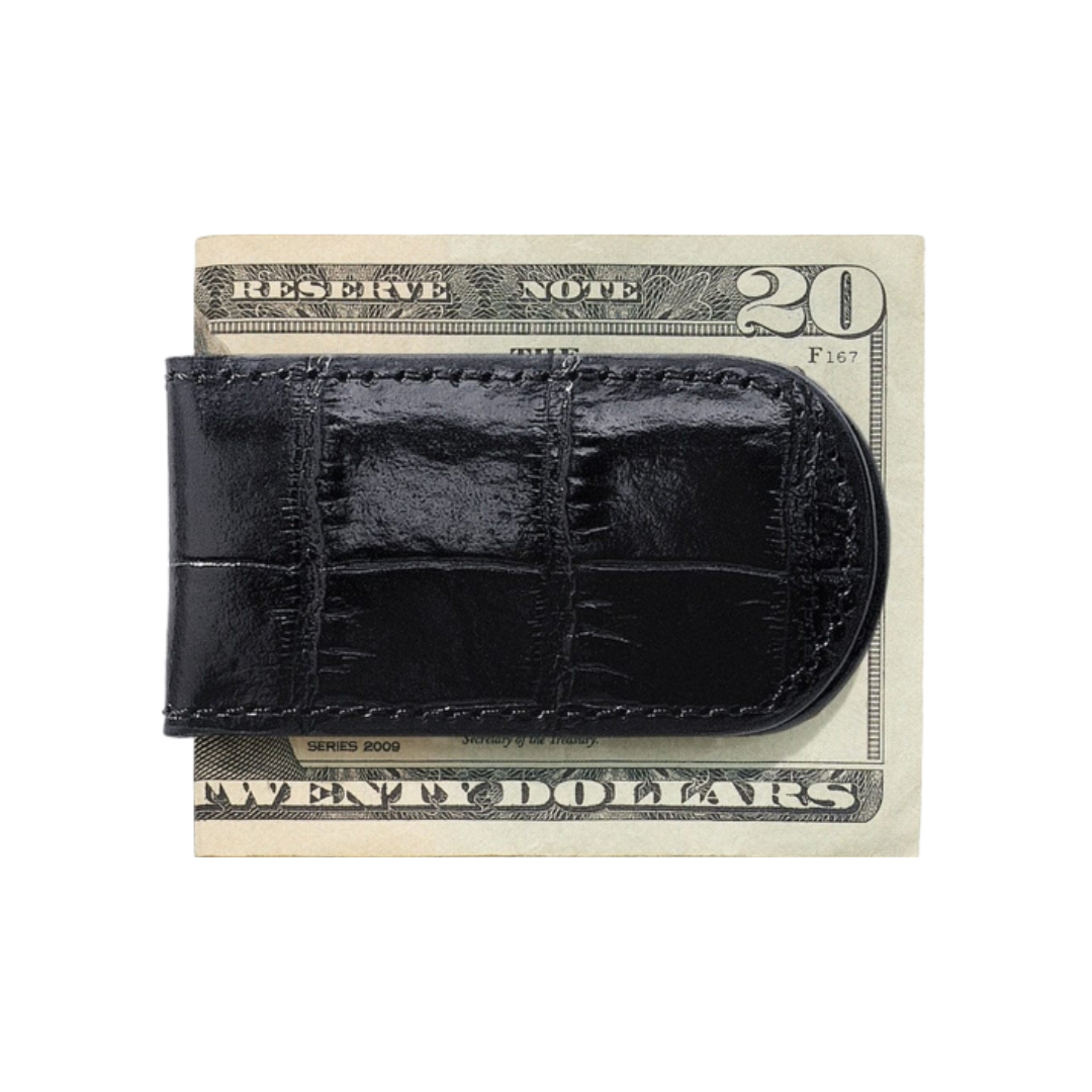 Brighton Men's Croco Black Money Clip