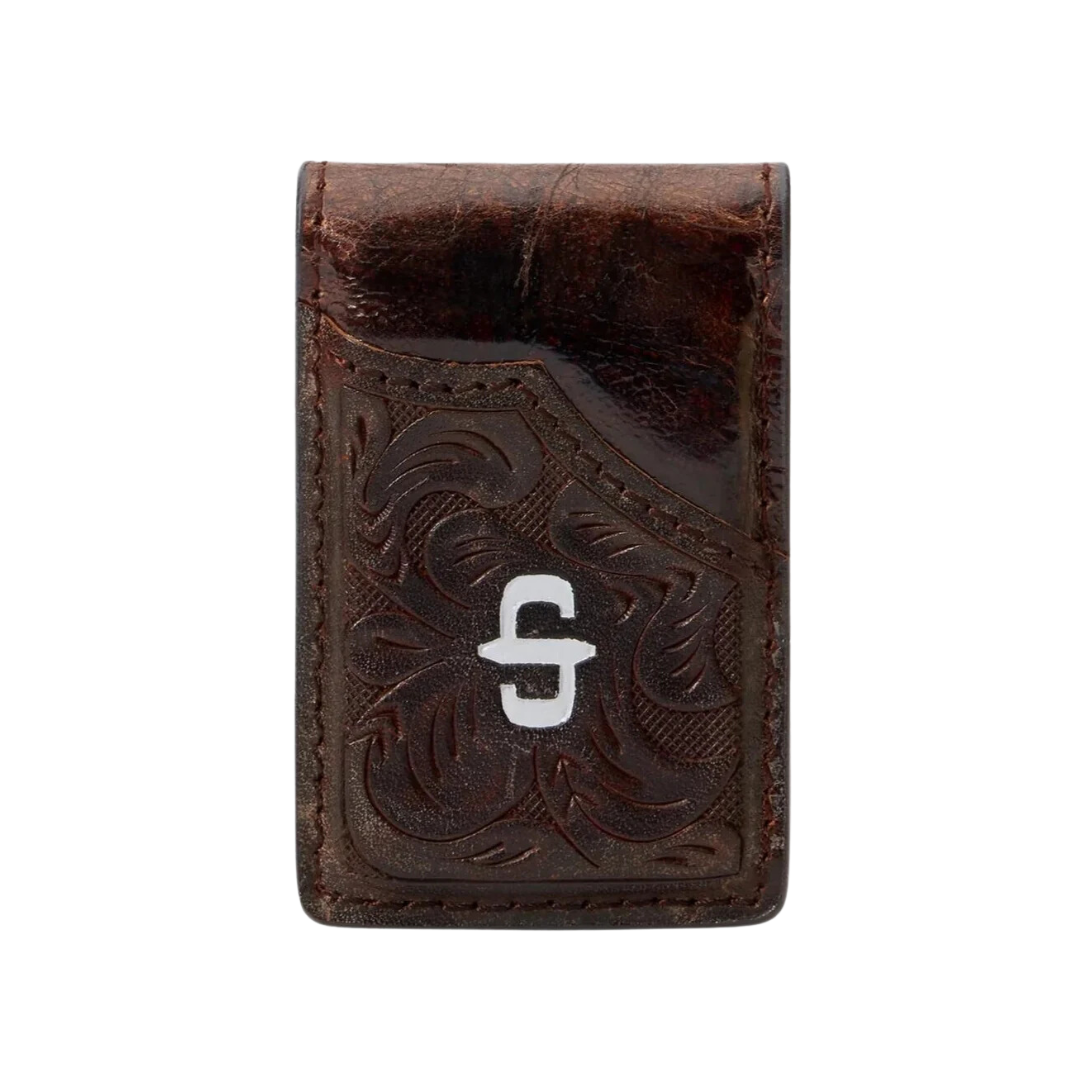 Stetson Men's Hand Tooled Croco Money Clip
