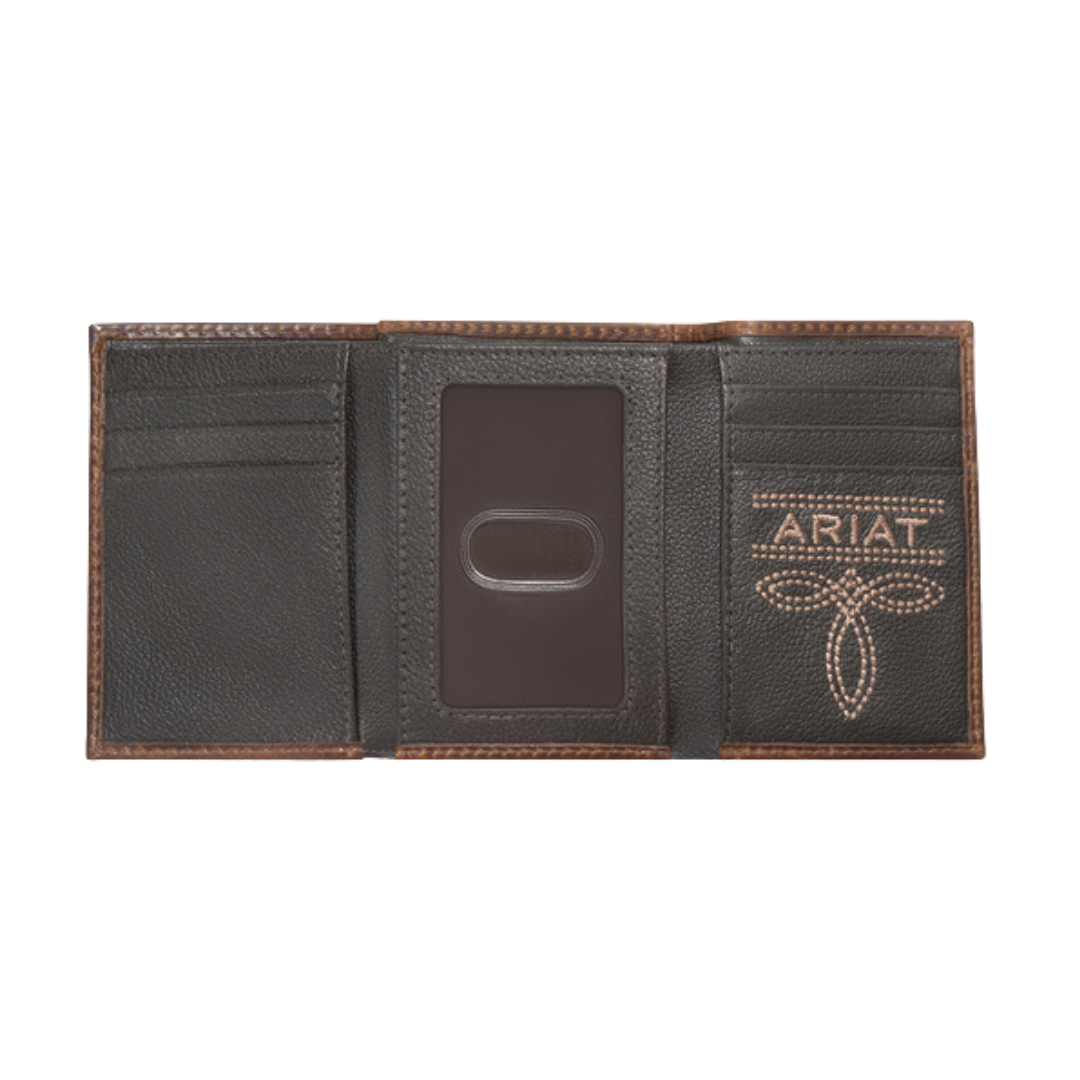Ariat Men's Trifold Brown Wallet