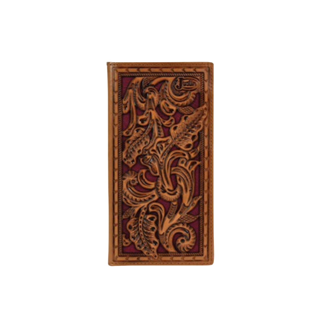 Justin Men's Rodeo Inlay Maroon Wallet
