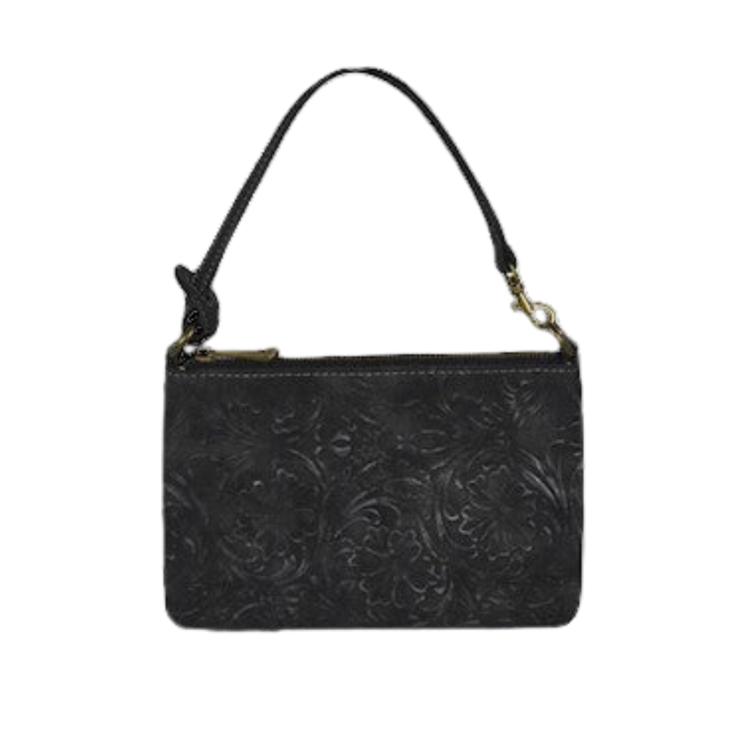 Justin Women's Tooled Shoulder Black Mini Bag