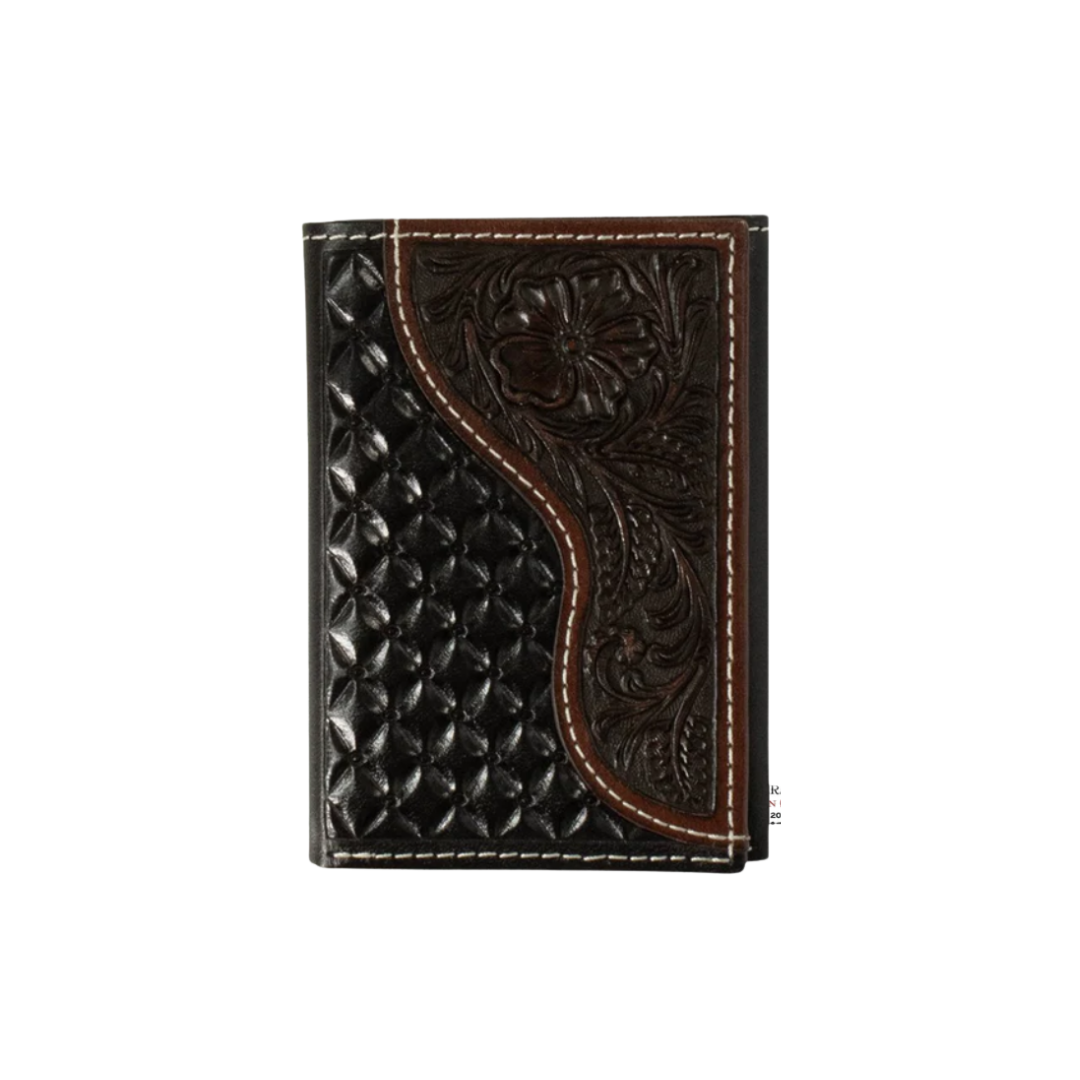 Nocona Men's Hand Tooled Black Wallet