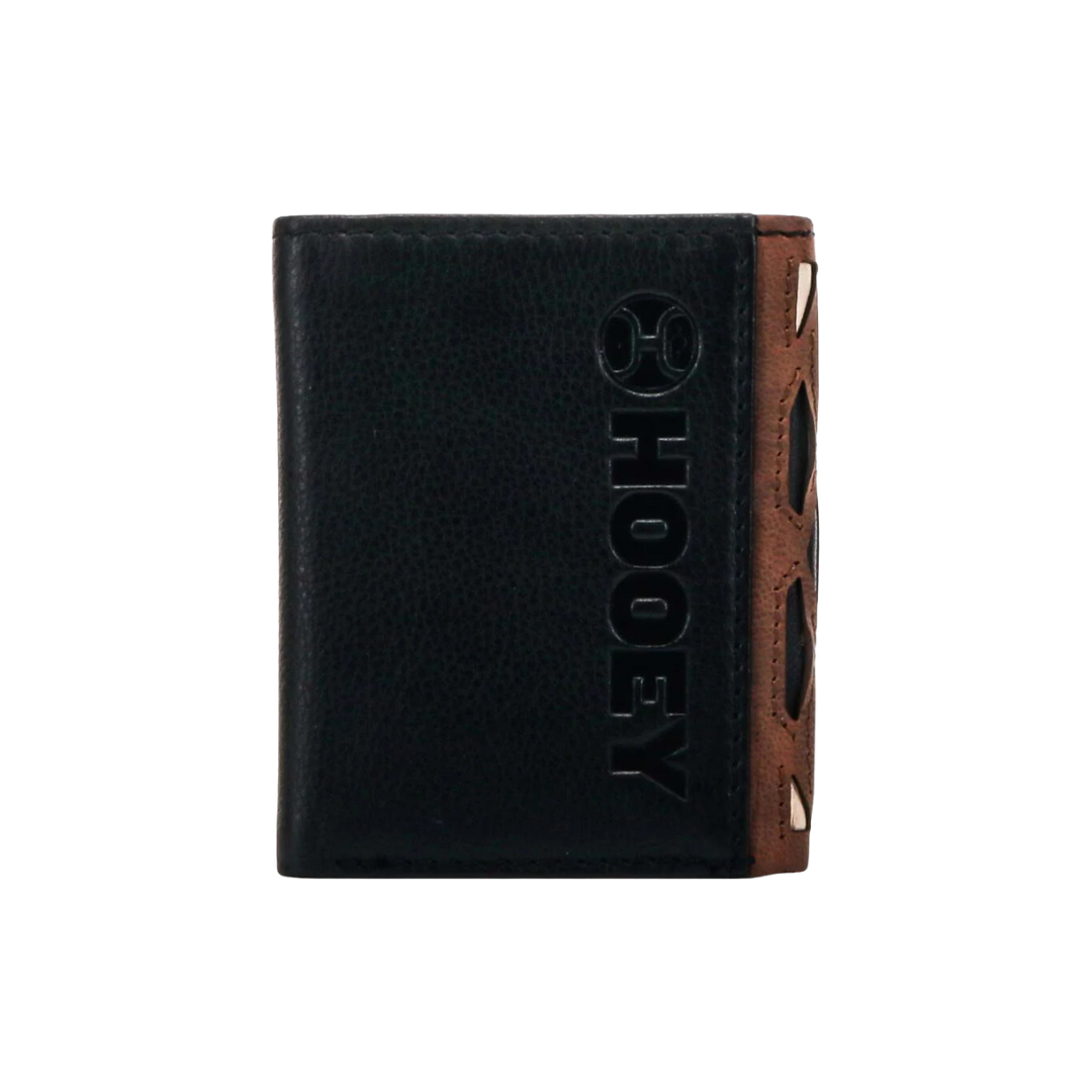 Hooey Men's Chapawee Laser Cut Aztec Print Trifold Ivory Red Wallet