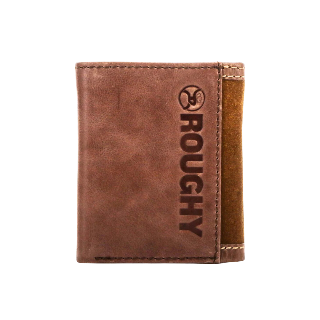 Hooey Women's Classic Roughout Leather Trifold Brown Wallet